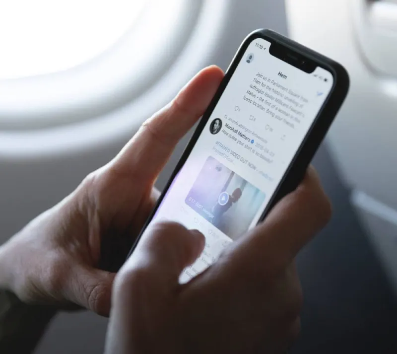 Smartphone showing social media